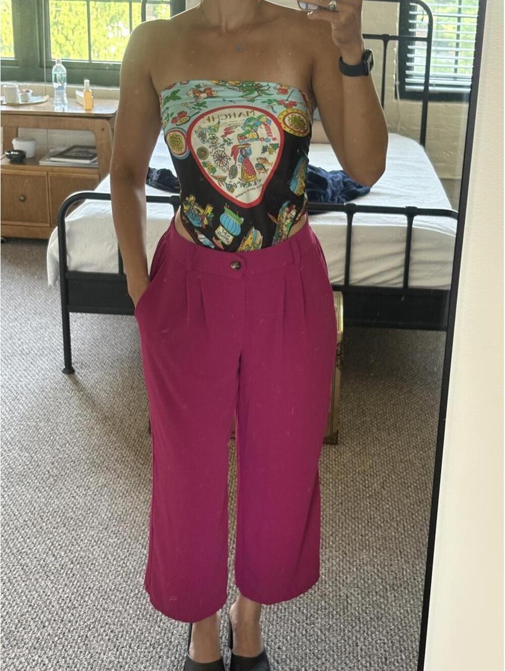 Tuilea pink wide leg pants